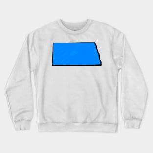 Bright Blue North Dakota Outline Crewneck Sweatshirt